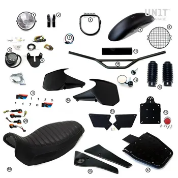 cafe 4 racer - R1150r základná sada s bočnými panelmi nádrže - UNIT GARAGE KIT 