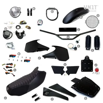 cafe 4 racer - R1150r základná sada s bočnými panelmi nádrže - UNIT GARAGE KIT 