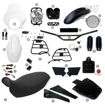 cafe 4 racer - Kit front headlight PRO FENOUIL (Alpinewhite) R850R-R1100R - UNIT GARAGE KIT 