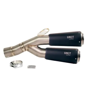 cafe 4 racer - Bmw r12 ninet double low pipe titanium with visible welding - UNIT GARAGE Exhaust 