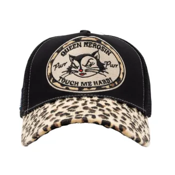 cafe 4 racer - Queen Kerosin Touch me hard čiapka leopard wash - KING KEROSIN Šiltovka 