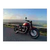 cafe 4 racer - Triumph Bobber/Speedmaster Bedlam Slash-Cut Exhaust Pipes - Brushed - Motone Triumph Bonneville 
