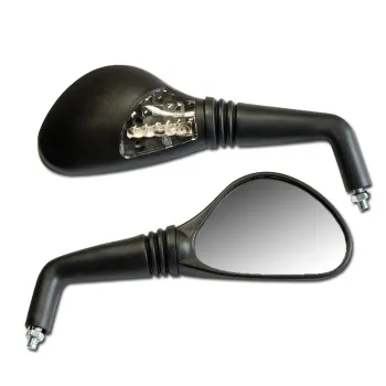 cafe 4 racer - HIGHSIDER MONTANA RIM handlebar end mirror with LED indicator/position light - Highsider Mirros with signal turns or position light 4054783613007