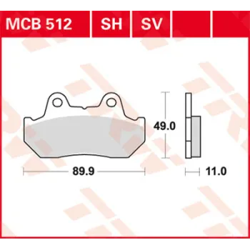 Disc brake pads MCB512SV