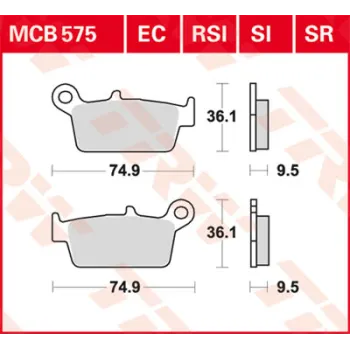 cafe 4 racer - Disc brake pads MCB752SCR - TRW Brake pads / shoes 3322937496556
