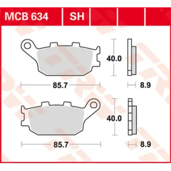 Disc brake pads MCB634SH