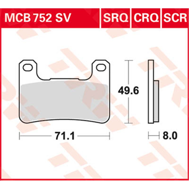cafe 4 racer - Disc brake pads MCB752SCR - TRW Brake pads / shoes 3322937496556