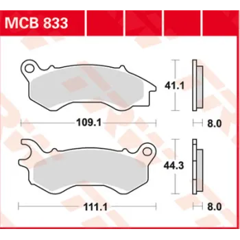 Disc brake pads MCB833