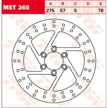 TRW Brake Disc MST365