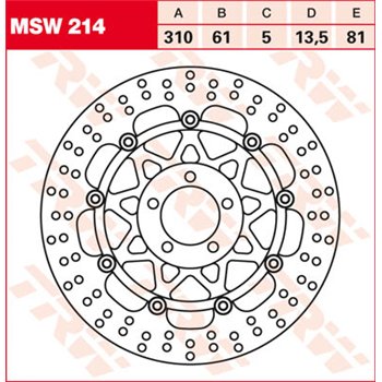 Floating brake disc MSW214