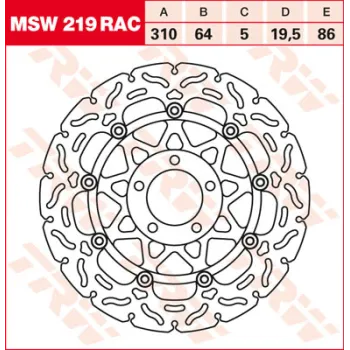 Floating brake disc MSW219RAC