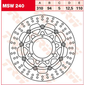 Floating brake disc MSW240
