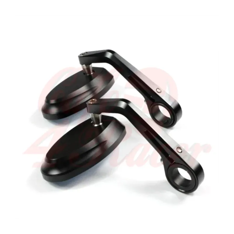 cafe 4 racer - Oval Handle Bar End Side Mirrors CR5 black CNC - Cafe4Racer Bar end mirrors 