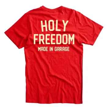 cafe 4 racer - Holy Freedom Crew tričko červené - HOLY FREEDOM Tričká 