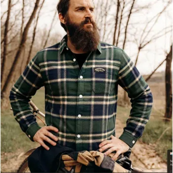 cafe 4 racer - Holy Freedom Macleod lined shirt green - HOLY FREEDOM Shirts 