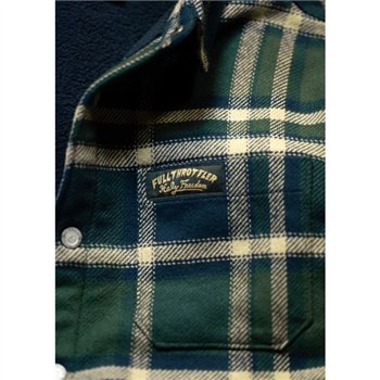cafe 4 racer - Holy Freedom Macleod lined shirt green - HOLY FREEDOM Shirts 