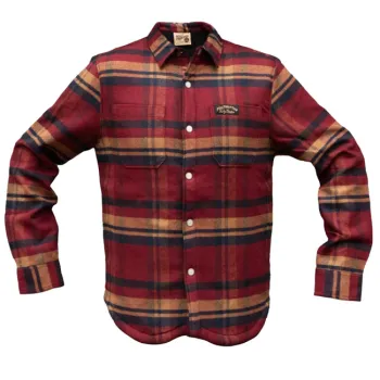 cafe 4 racer - 13 1/2 Oceľová flanelová farba oxblood - 13 1/2 Company Košele 
