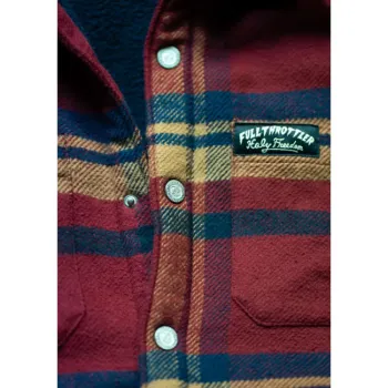 cafe 4 racer - Holy Freedom Redford lined shirt red - HOLY FREEDOM Shirts 