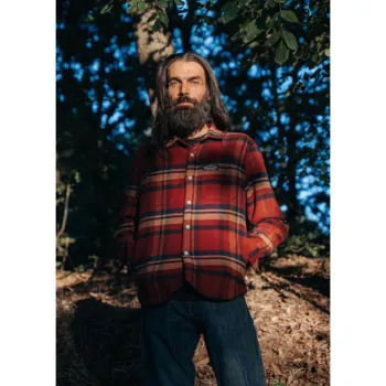 cafe 4 racer - Holy Freedom Redford lined shirt red - HOLY FREEDOM Shirts 