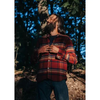 cafe 4 racer - Holy Freedom Redford lined shirt red - HOLY FREEDOM Shirts 