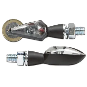 cafe 4 racer - Koso, z1 LED turn signals. Black. Smoke lens - MCS Standard indicators 