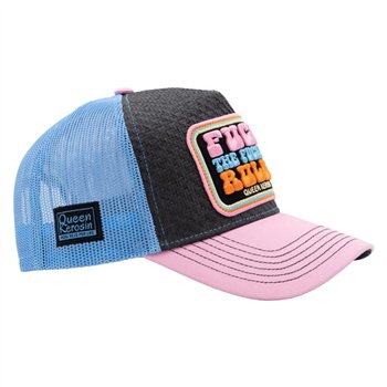 cafe 4 racer - Queen Kerosin Fuck Rules trucker cap rose - KING KEROSIN Caps 