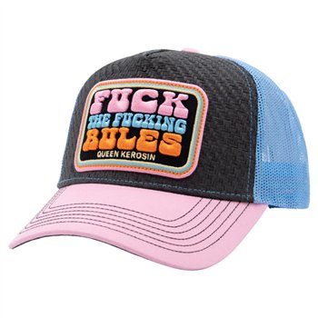 cafe 4 racer - Queen Kerosin Fuck Rules trucker cap rose - KING KEROSIN Caps 