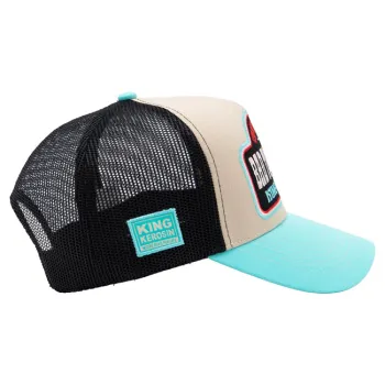 cafe 4 racer - King Kerosin Bad To The Bone trucker cap turquoise/ecru - KING KEROSIN Caps 