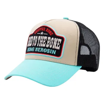 cafe 4 racer - King Kerosin Bad To The Bone trucker cap turquoise/ecru - KING KEROSIN Caps 