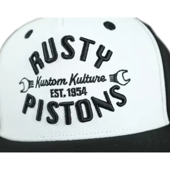 cafe 4 racer - Rusty Pistons Baxter cap black/white - Rusty Pistons Caps 