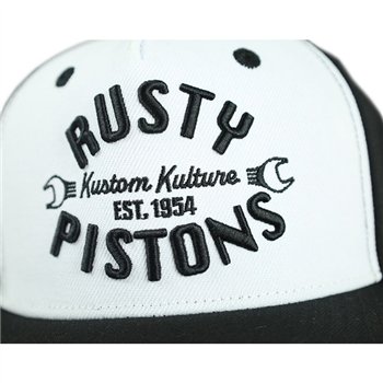 cafe 4 racer - Rusty Pistons Baxter kšiltovka černá/bílá - Rusty Pistons Kšiltovky 