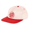cafe 4 racer - Santa Cruz Stamped Opus snapback čepice off white/ketchup - Santa Cruz Kšiltovky 