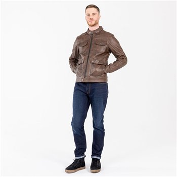 cafe 4 racer - John Doe Drifter leather jacket brown - JOHN DOE Jackets 