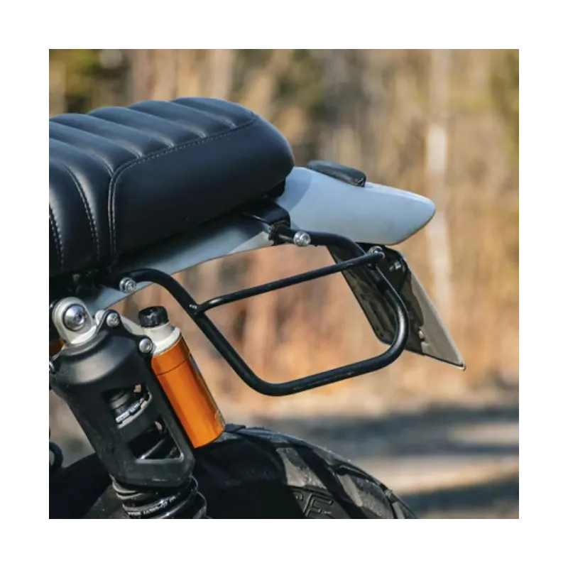 cafe 4 racer - LongRide, saddlebag holder. Black, Triumph: 19-22 Scrambler 1200 XE (Left side only) - LONGRIDE Accessories & Holders 