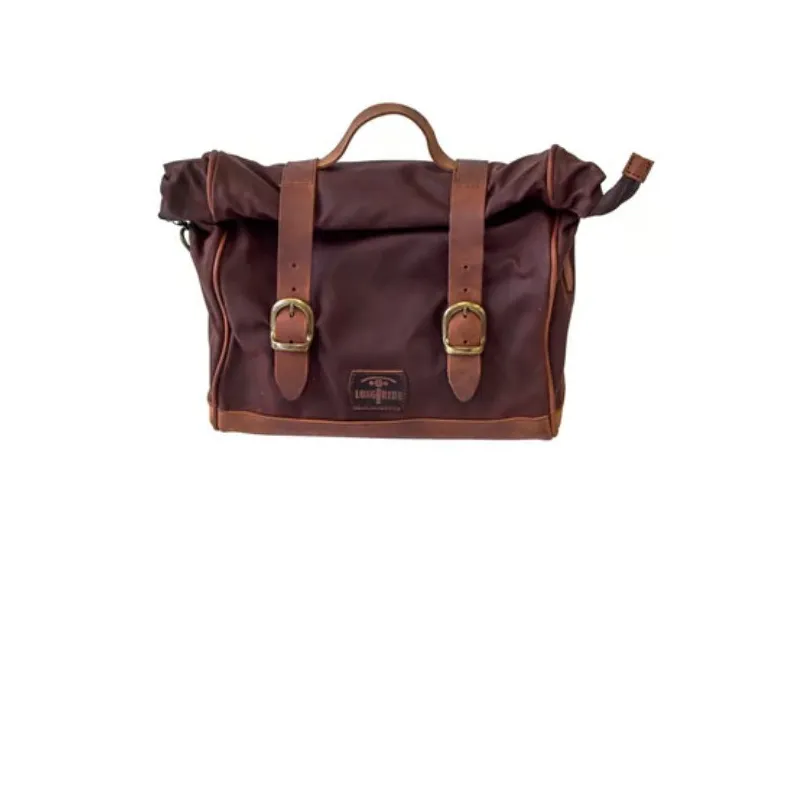 cafe 4 racer - Longride, click-on Old Chopper saddlebag waxed cotton. Brown, Universal - LONGRIDE Bags 