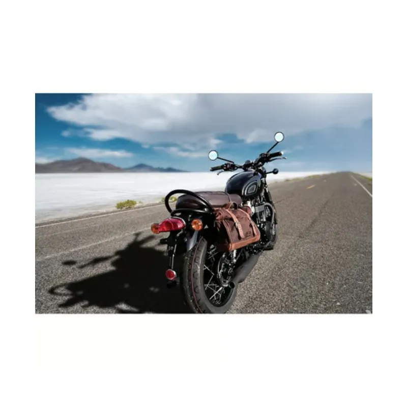 cafe 4 racer - Longride, ''Old Chopper'' waxed cotton saddlebag. Marron Brown, Universal - LONGRIDE Bags 