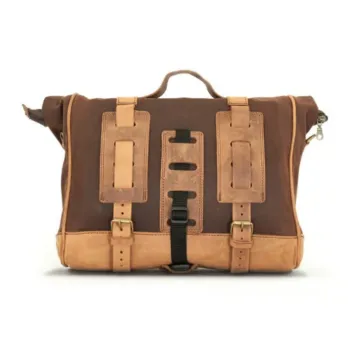 cafe 4 racer - Longride, ''Old Chopper'' waxed cotton saddlebag. Marron Brown, Universal - LONGRIDE Bags 