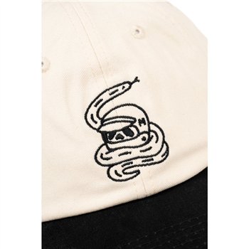 cafe 4 racer - Motone SKULLYSNAKE 2 6-panelová čiapka - Ecru/Čierna - Motone Šiltovka 