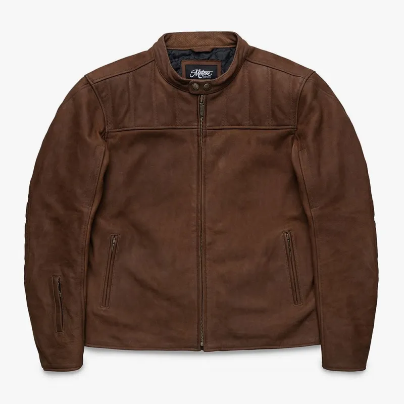 cafe 4 racer - Motone Shogun Leather Jacket (Mahogany) - Motone Jackets 