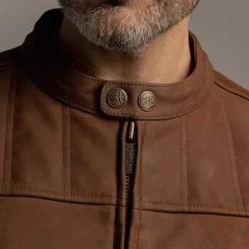 cafe 4 racer - Motone Shogun Leather Jacket (Mahogany) - Motone Jackets 