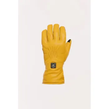 cafe 4 racer - Motone FORNO - HEATED Motorcycle Riding Gloves - Leather - Yellow - Motone Gloves 