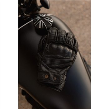 cafe 4 racer - Motone SPECTRE - Motorcycle Riding Gloves - Aniline Leather - Black - Motone Gloves 