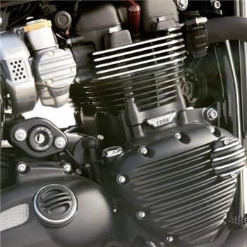 cafe 4 racer - Motone TPS Carb/Throttle Body Cover - Pair - Ribbed/Finned - Raw Finis - Motone Bonneville T120 2016-NOW 