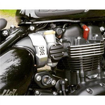 cafe 4 racer - Motone Carb Cover 1200 Ribbed Black - Motone Triumph Thruxton 