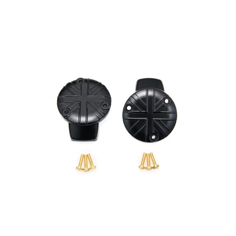 cafe 4 racer -  Motone TPS Carb/Throttle Body Cover - Pair - Union Jack - Black - Motone Triumph Thruxton 
