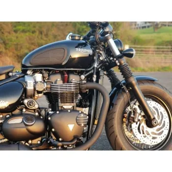 cafe 4 racer -  Motone TPS Carb/Throttle Body Cover - Pair - Union Jack - Black - Motone Triumph Thruxton 