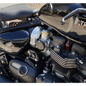 cafe 4 racer - Motone TPS Kryt karburátora / škrtiacej klapky - Pár - Union Jack - Čierny - Motone Triumph Thruxton 
