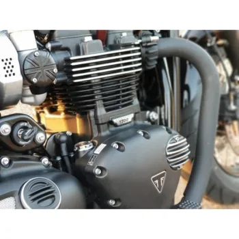 cafe 4 racer -  Motone TPS Carb/Throttle Body Cover - Pair - Union Jack - Black - Motone Triumph Thruxton 