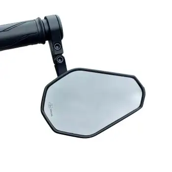 cafe 4 racer - Handlebar End Mirror "SOLID 10" D30 Black Aluminum Pair Adjustable Arm: 78mm 130 x 80mm - HS MOTO Germany Bar end mirrors 4251926907317