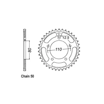 cafe 4 racer Chain & Sprocket custom bike parts 